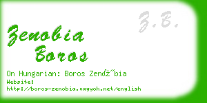 zenobia boros business card